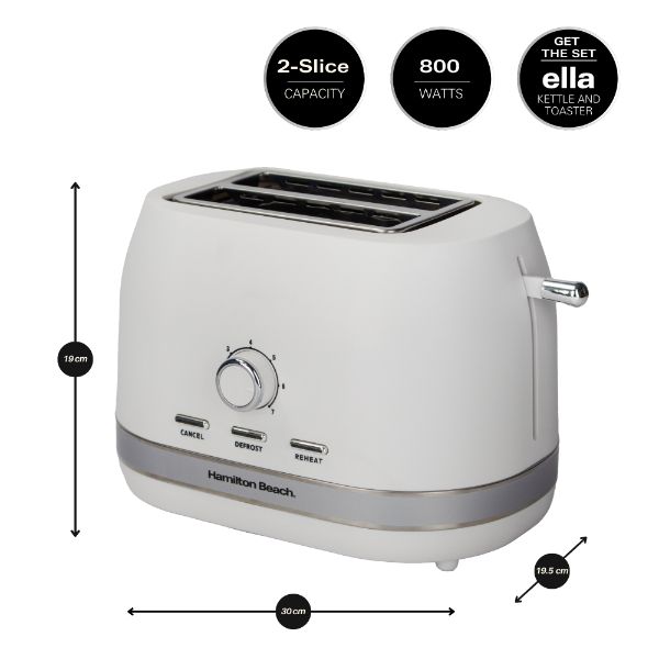 Hamilton Beach Ella Kitchen Bundle White - Kettle,  2 Slice Toaster and Microwave