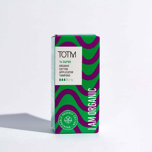 TOTM Organic Cotton Applicator Tampons � Super (x14) - 5 packs
