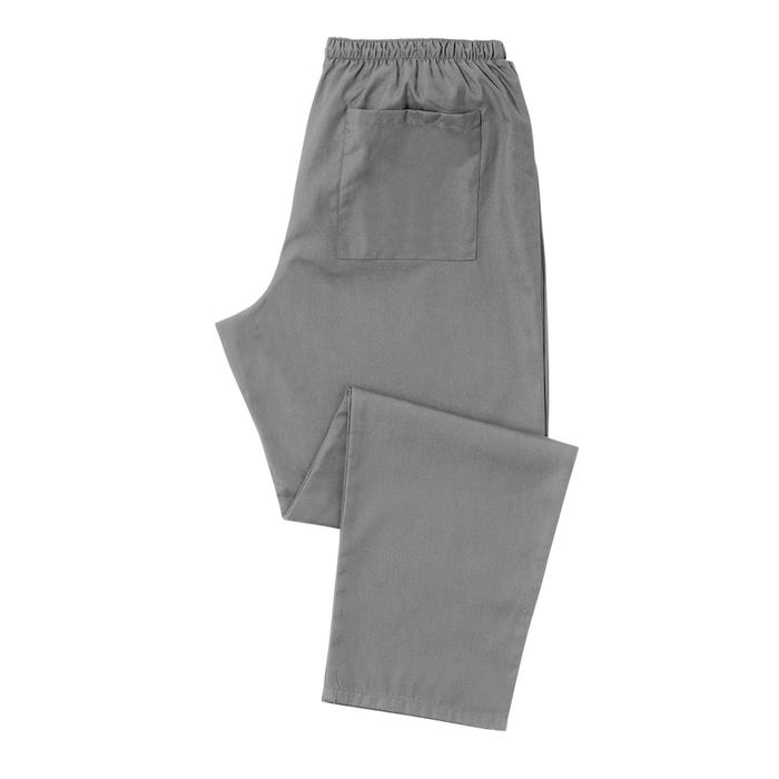 Grey unisex lightweight scrub trousers, regular fit, small