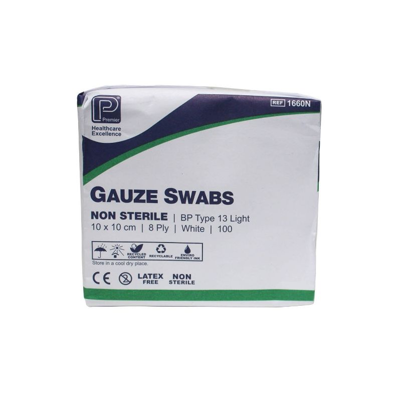 Gauze Swabs - 10 x 10cm 8 ply x 100