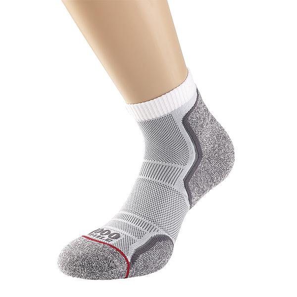 1000 Mile Run Anklet Sock Mens - White/Grey
