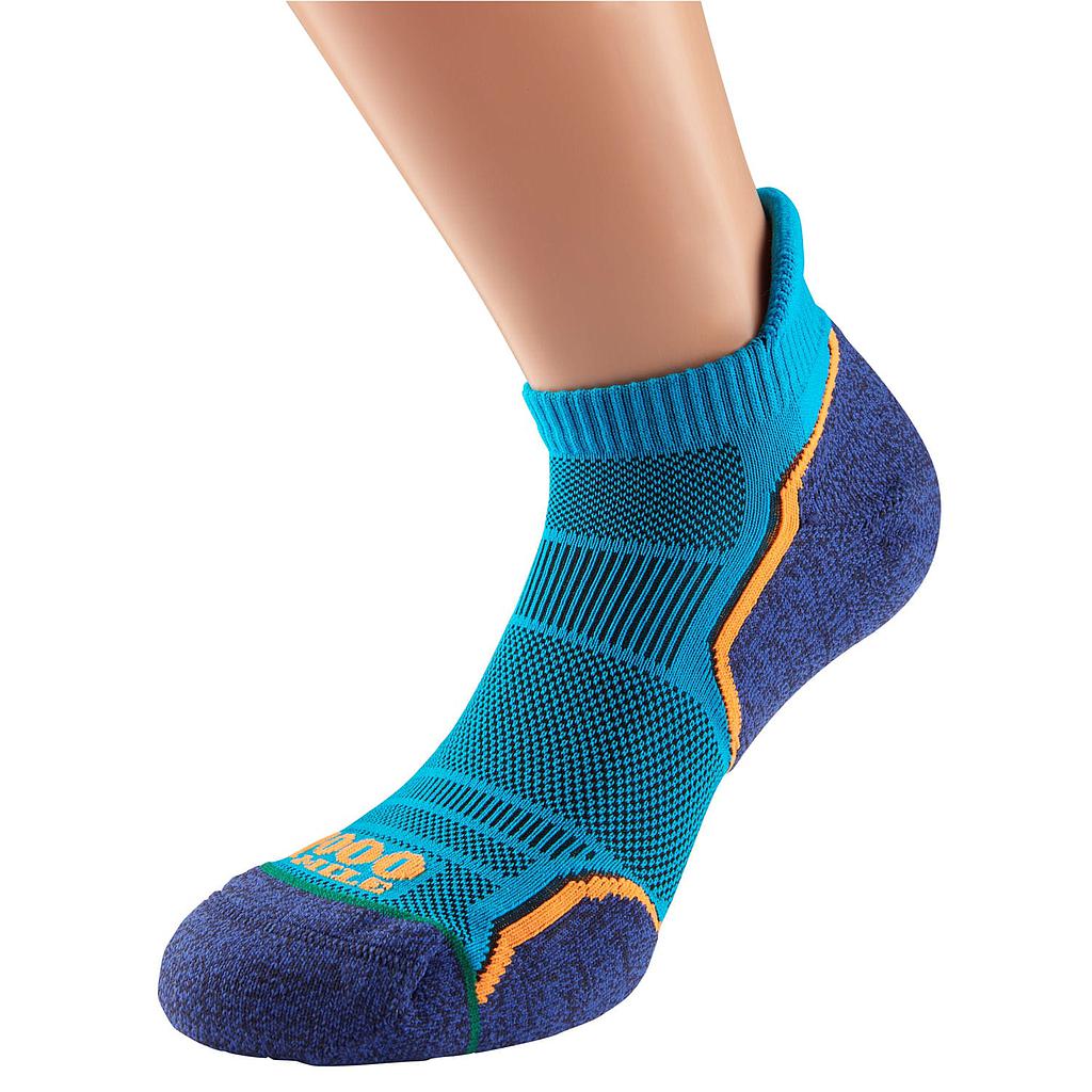 1000 Mile Run Socklet Mens (Twin Pack) - Kingfisher/Navy