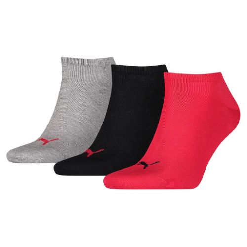 Puma Sneaker Invisible Socks (3 Pairs) - Black/Red/Grey - 9-11